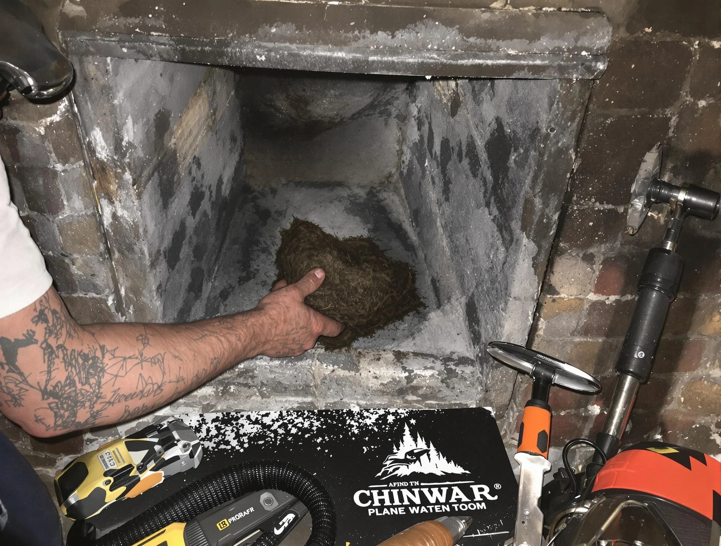 Smyrna Chimney Sweep safely removing debris and screening chimney in Smyrna, TN