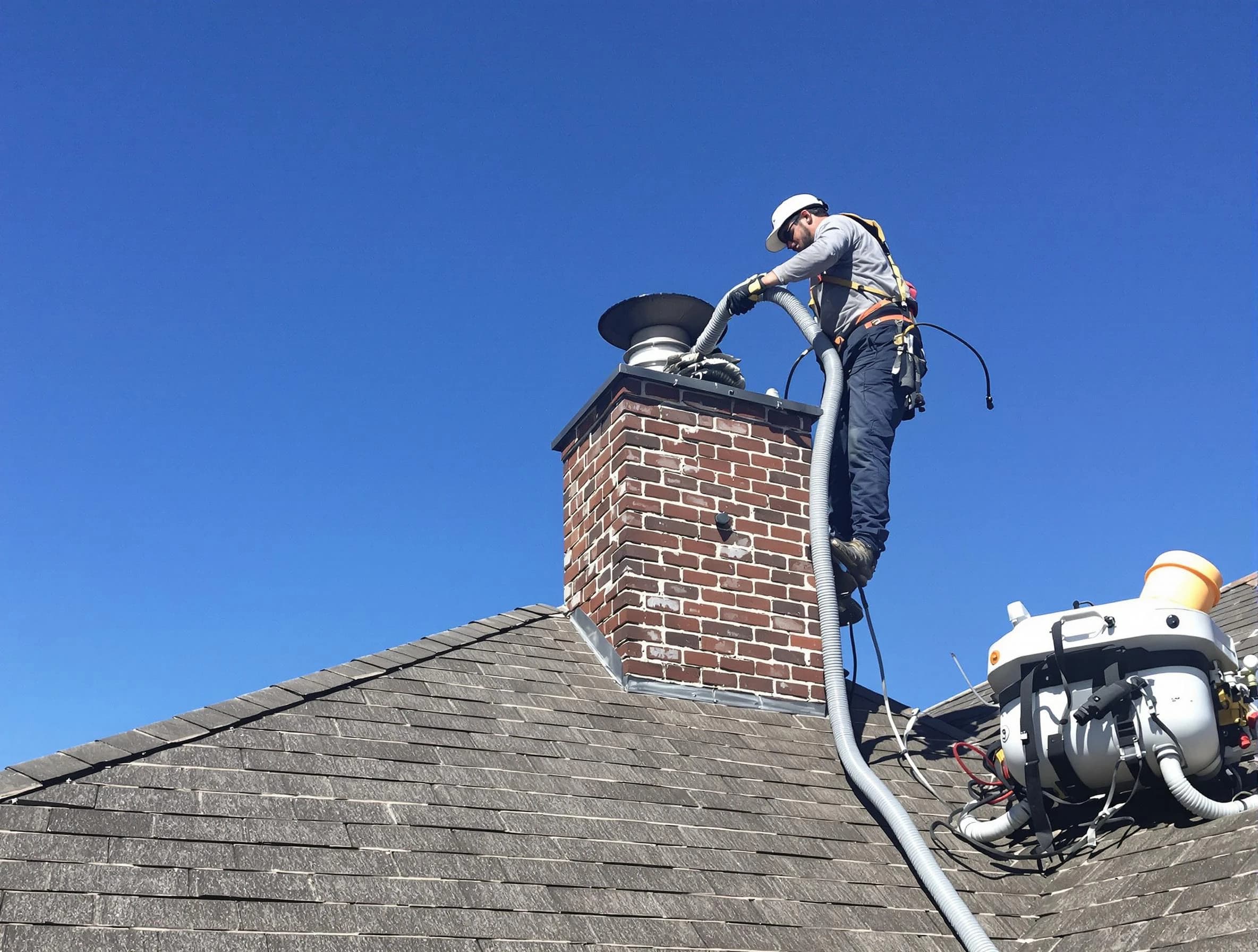 Dedicated Smyrna Chimney Sweep team member cleaning a chimney in Smyrna, TN