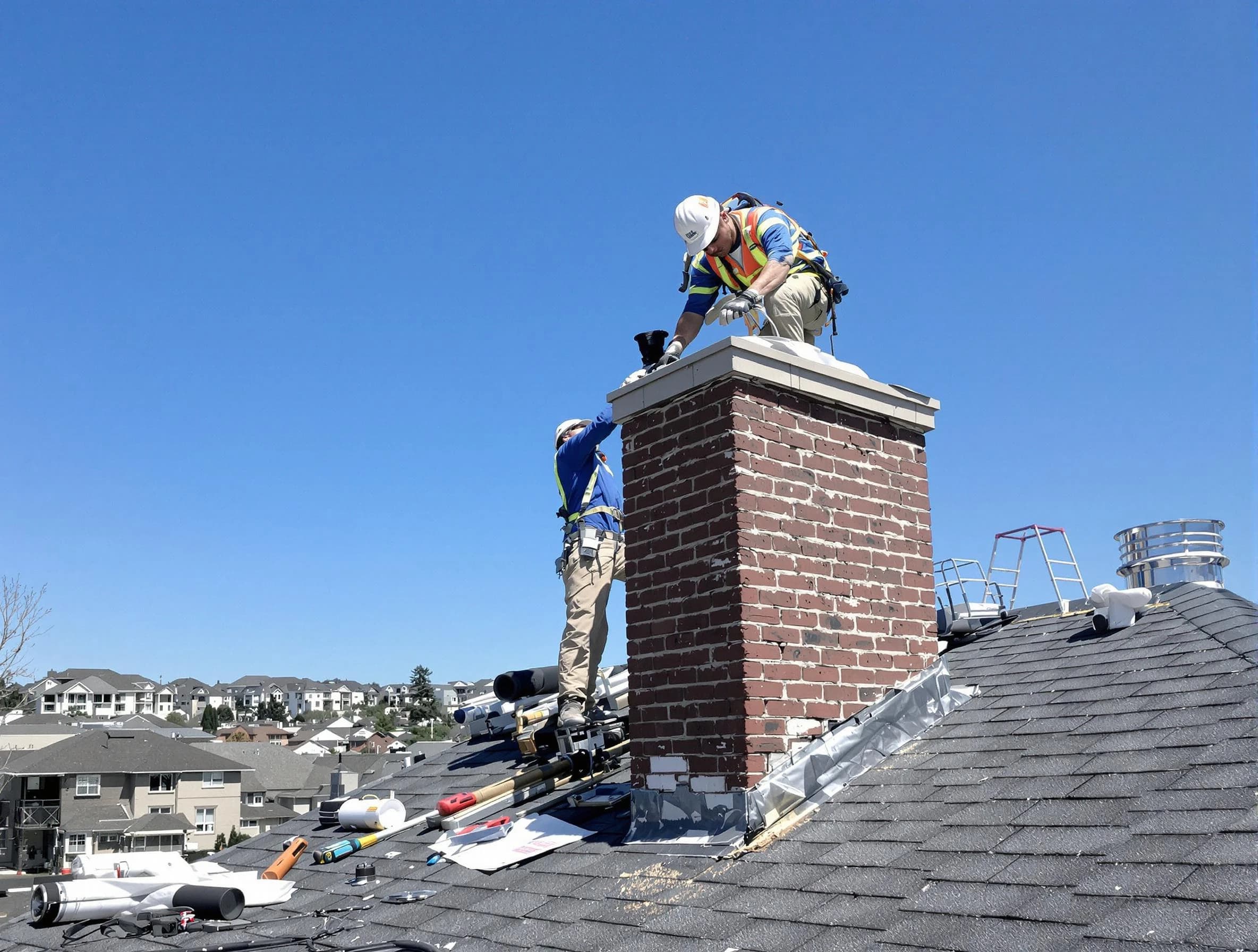 Smyrna Chimney Sweep repairing a chimney crown in Smyrna, TN