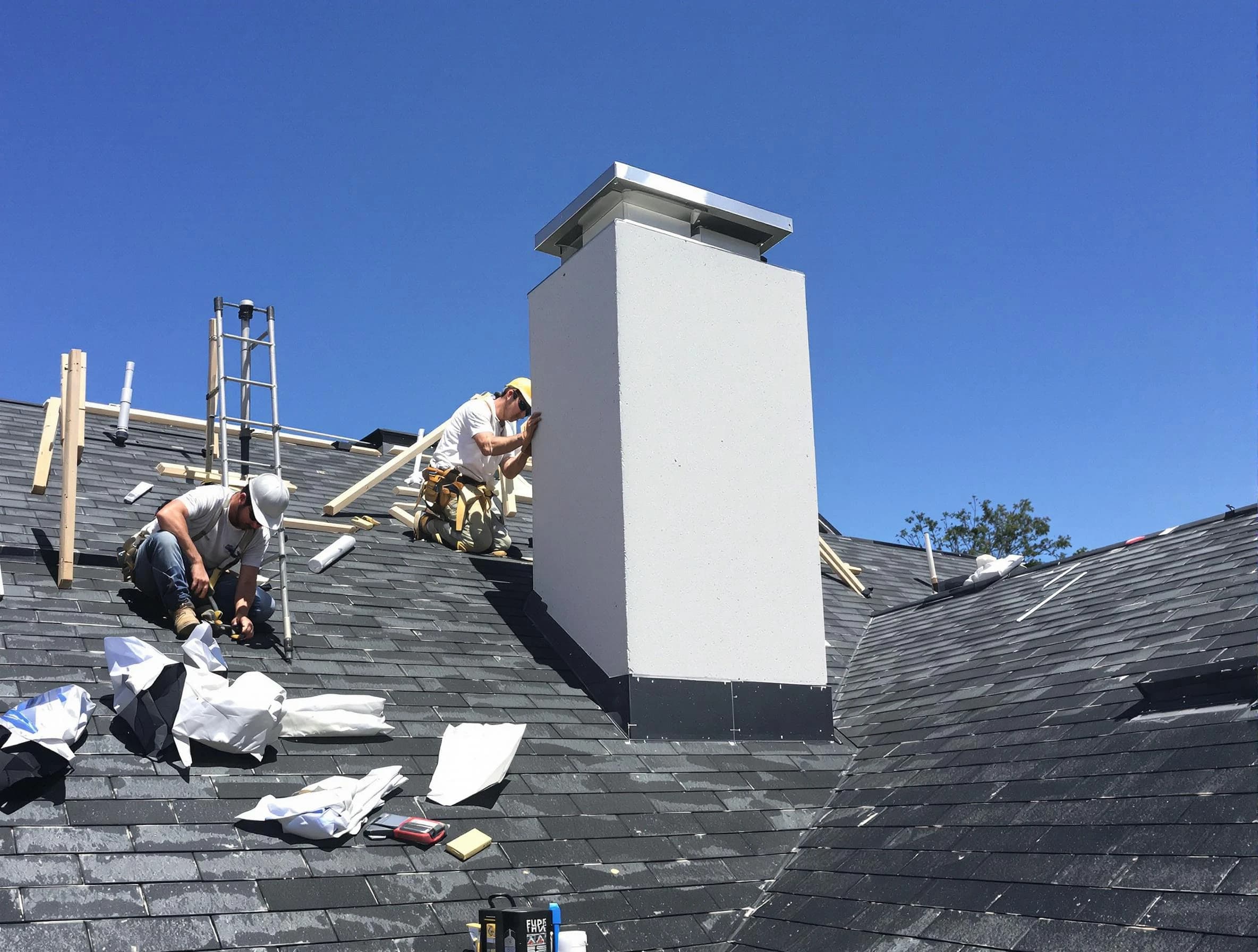 Smyrna Chimney Sweep crew installing a new chimney in Smyrna, TN