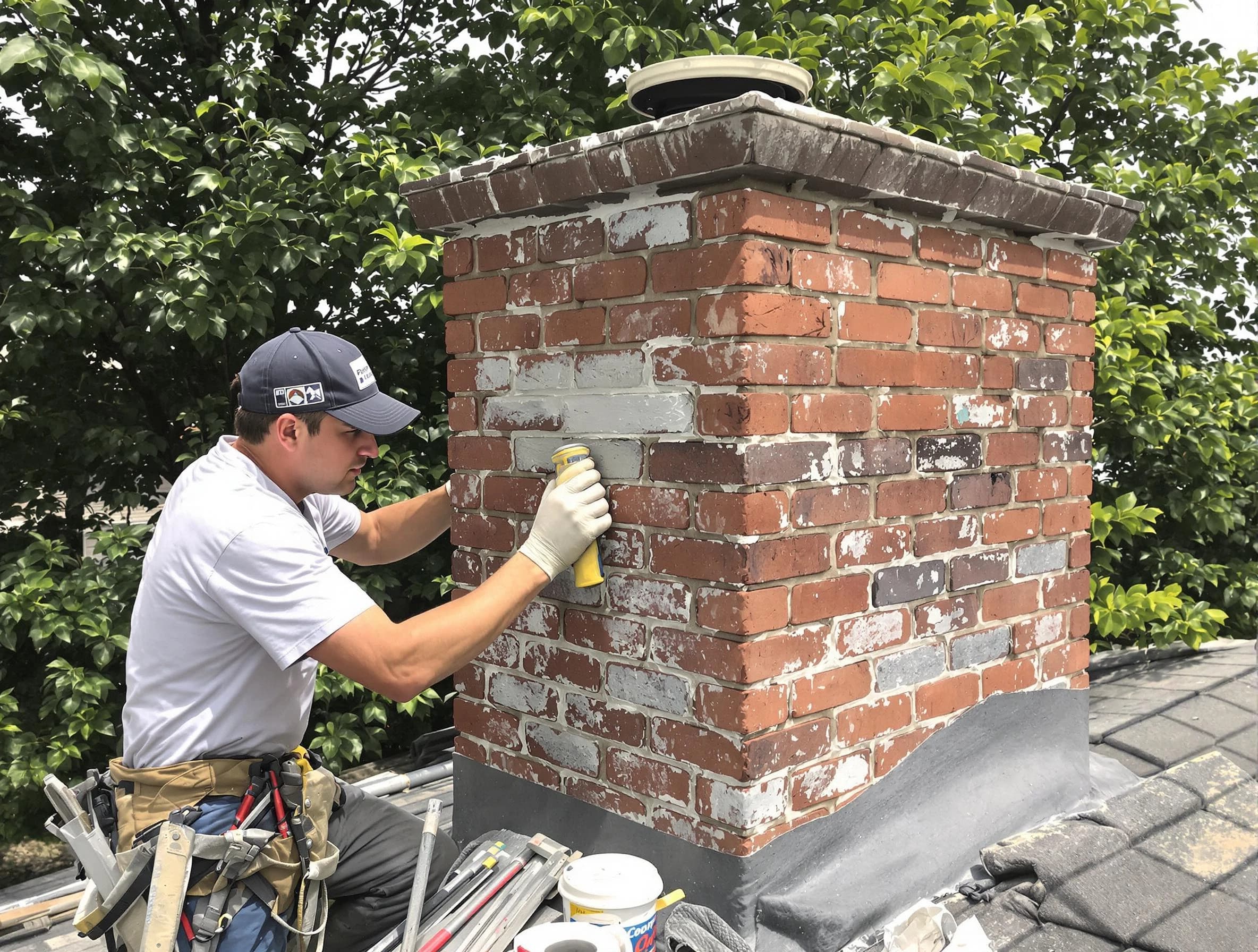 Smyrna Chimney Sweep restoring an aging chimney in Smyrna, TN