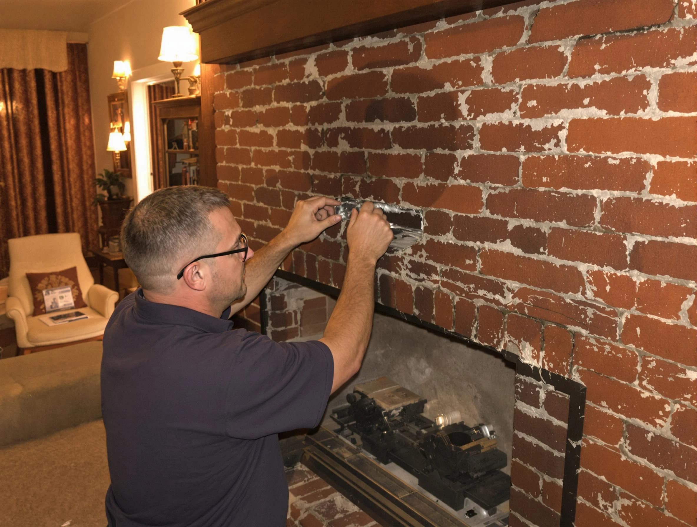 Smyrna Chimney Sweep expert fixing a fireplace in Smyrna, TN