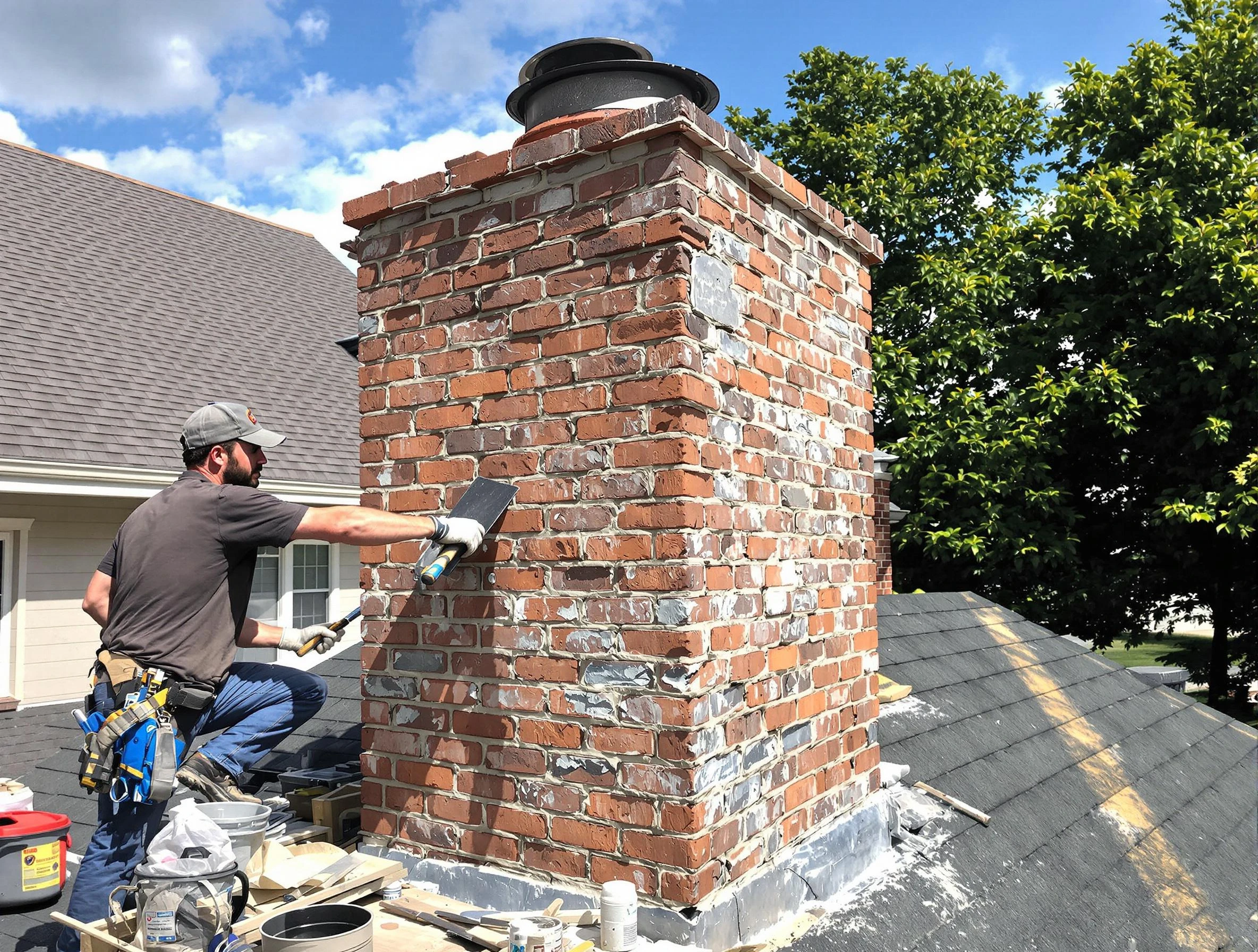 Completed chimney rebuild by Smyrna Chimney Sweep in Smyrna, TN