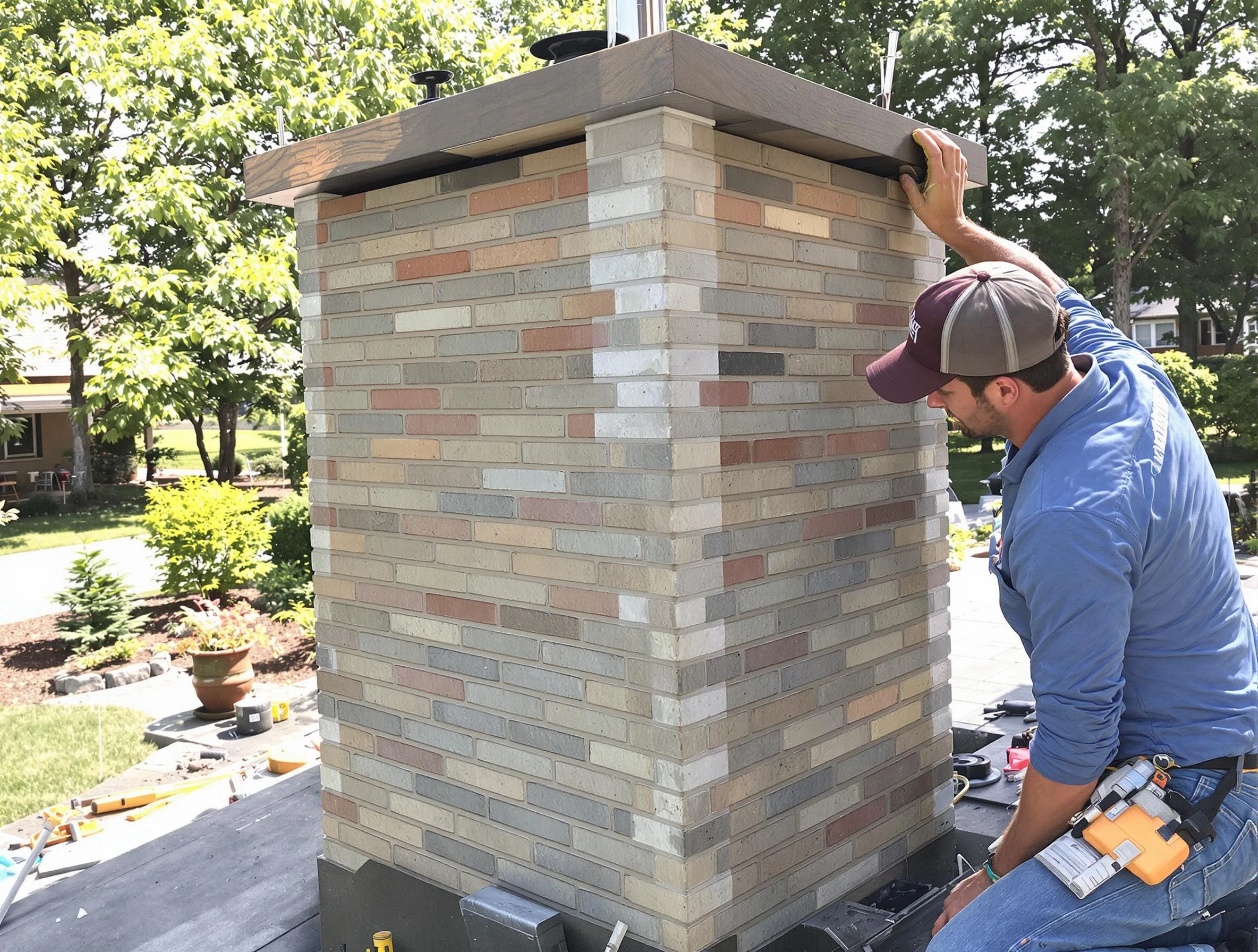 Smyrna Chimney Sweep completing a modern chimney remodel in Smyrna, TN