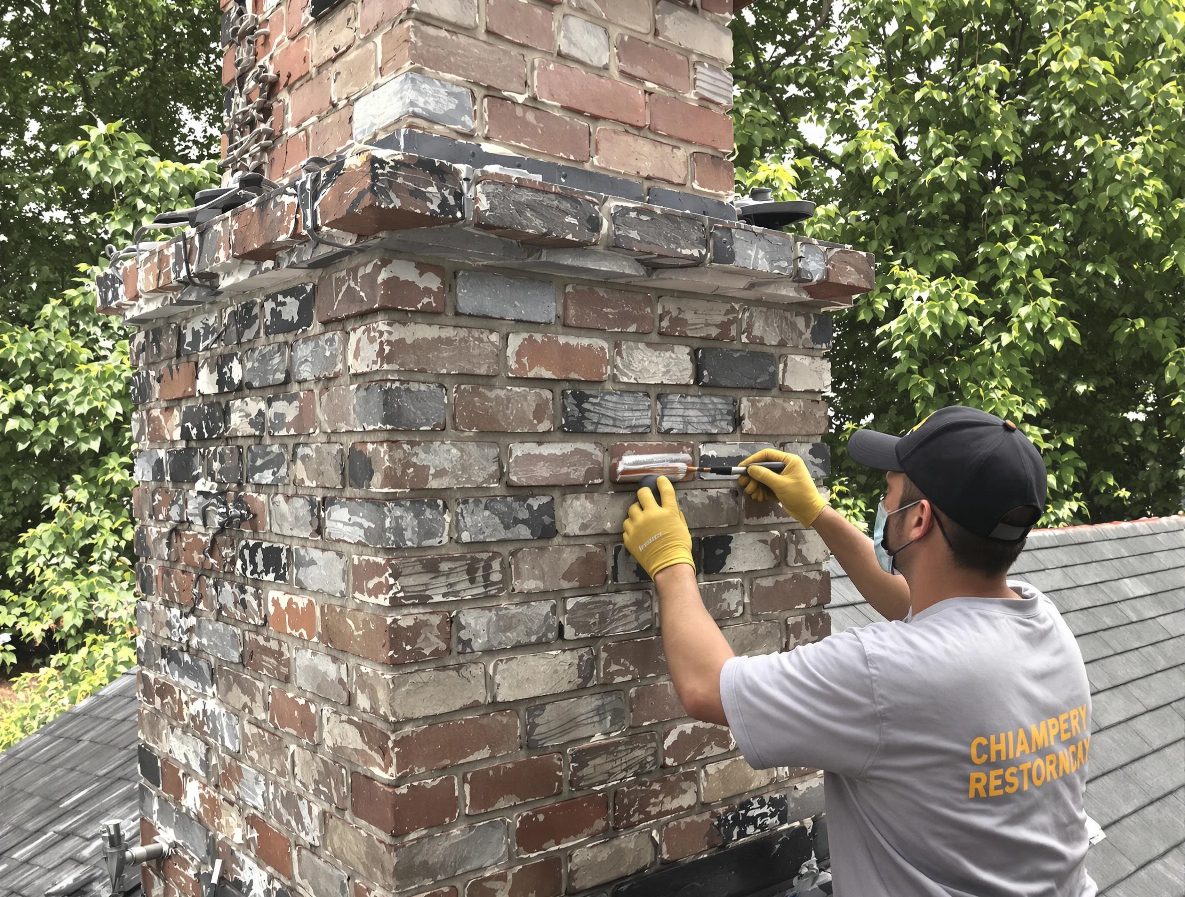 In-progress chimney restoration by Smyrna Chimney Sweep in Smyrna, TN
