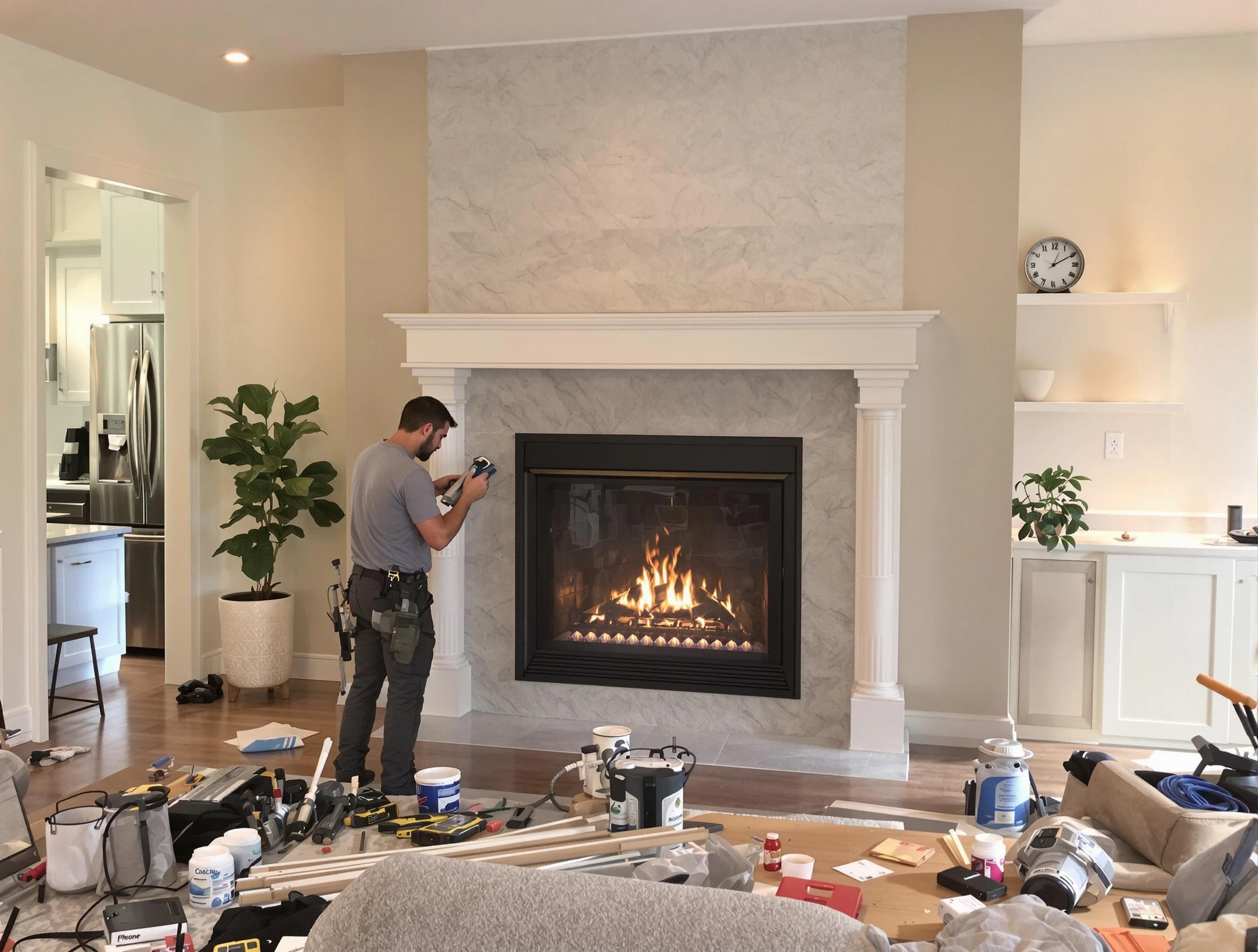 Newly installed fireplace by Smyrna Chimney Sweep in Smyrna, TN