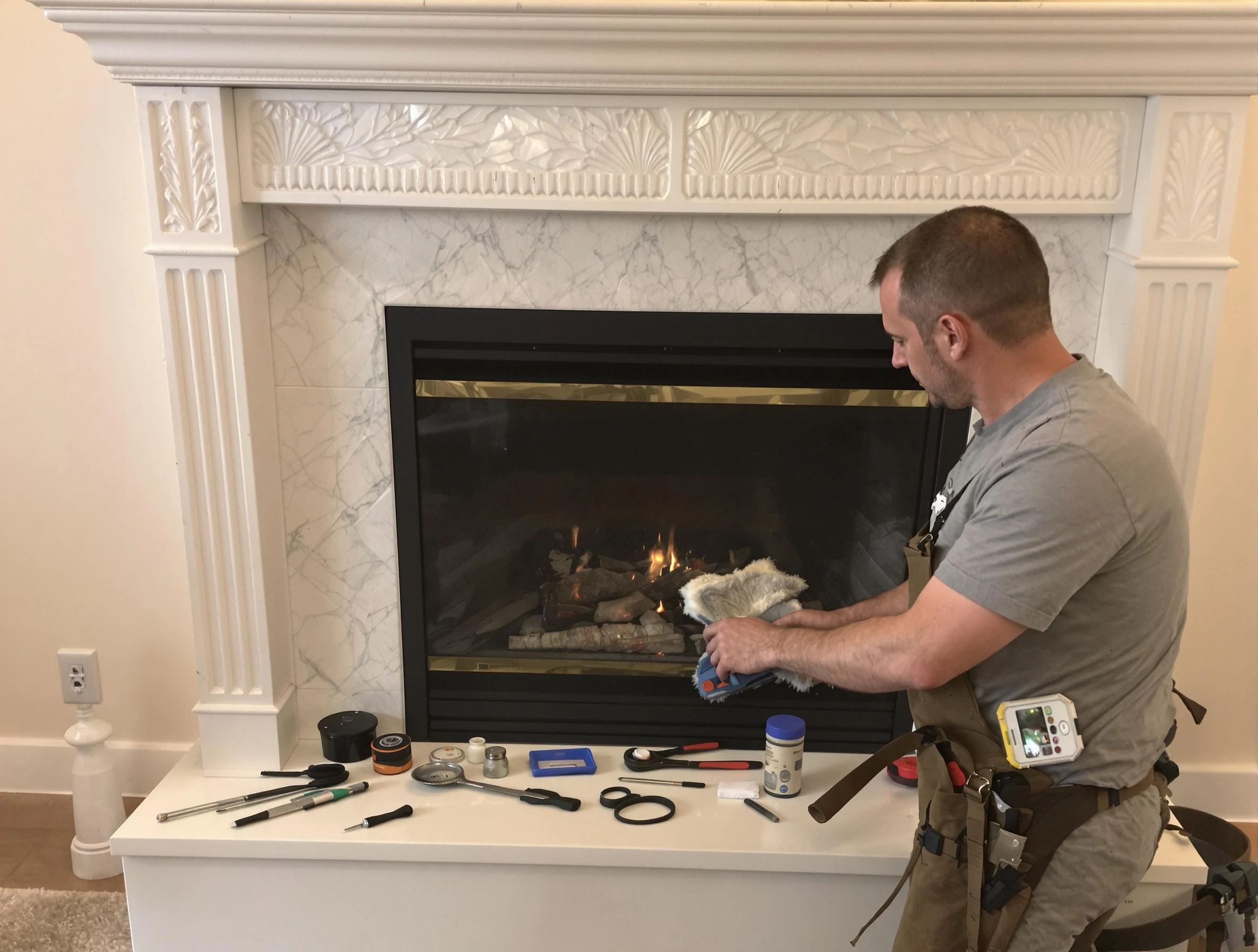 Smyrna Chimney Sweep performing fireplace maintenance in Smyrna, TN